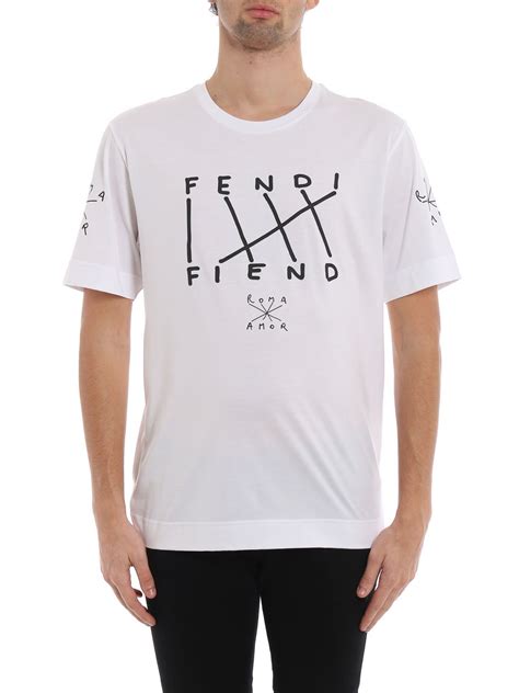 fendi mens white shirt|fendi fiend t shirt.